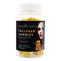 Hemp Euphoria Collagen Gummies 4000mg per Gummy - with Hemp Oil 600mg per Bottle (20mg per Gummy) 30 Count - Limoncello Flavor