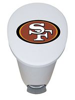 The Furniture Cove New 2.6 Gallon White Plastic Step Trash Can Waste Basket Featuring the Choice of Your Favorite Football Team Logo - FREE Trash Liner Included (49ers)