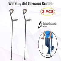 LFFME Forearm Crutch Elbow, Height Adjustable Crutches Adults, Aluminum Alloy Underarm Crutches for Elderly Handicapped Disabled Adults,B