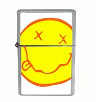 Stoned Smiley Face Funny Baked Flip Top Oil Cigarette Lighter