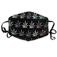 NiYoung Washable Reusable Mouth Cover Anti Dust Half Face Mouth Cover for Men Women Dustproof with Adjustable Ear Loops(Marijuana Weed Leaf Black)