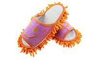 Moolecole Microfiber House Floor Cleaning Mop Slippers Detachable Mopping Shoes Cleaning Tool Fits Womens Size 5.5-8 Orange