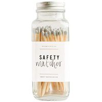 Sweet Water Decor Grey Safety Matches - Glass Jar | 60 Strike On Bottle Matches Vintage Matches Home Decor Candle Accessory Grey Tip