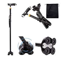 FMXYMC Led Light Old Man Folding Trekking Poles T-Handle Man Hiking Poles Cane Walking Stick Walking Cane Head for Elderly People