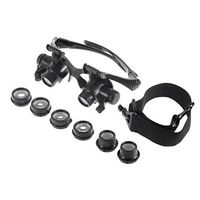 10X 15X 20X 25X LED Glasses Jeweler Magnifier Watch Repair Magnifying Loupe