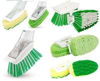 Dish Wand and Scrub Brush Multi Purpose Bundle for Non-Scratch Surface Dishwashing Vegetable Scrubbing and Cast Iron Scouring