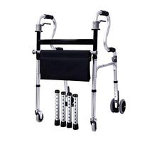 FLYSXP Brake Walker Can Sit Standing Armrest Walking Rehabilitation Training Elderly Disabled Corner Aluminum Folding Pulley 59cmx49cmx86cm Wheelchair