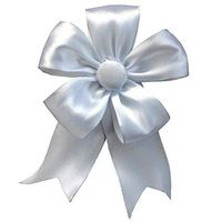 Caspari Solid Ribbon Bow in White - 4 Count