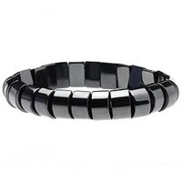 Top Plaza 2pcs/Set Men's Women's Beaded Hematite Magnetic Therapy Bracelet, 7 Inches
