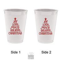 Christmas Frost Flex Plastic Cups - Joy Love Peace (10 cups)