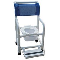 MJM International E118-3TW-FF Echo Standard Shower Chair with Folding Footrest, 250 oz Capacity, 40.5" Height x 22" Width x 25.25" Depth, Royal Blue/Forest Green/Mauve