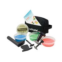 Puttycise Massage Fitness Equipment Theraputty Tool - 5-Tool Set with 4 X 6 Oz Putties (Yellow-Blue), with Bag