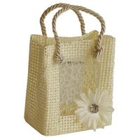 Mini Burlap Bags Woven Straw, 2.5-inch, 24-pack, White