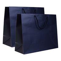 Incredible Packaging - 16" x 6" x 12" Retail Euro Tote Shopping Bags - Heavy Duty 157 GSM - Original Style Paper - Perfect for Merchandise, Retail, Party, Gift Bags. (Black Matte, 10 Bags)