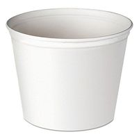 Dart Double Wrapped Paper Bucket, Unwaxed, White, 83Oz, 100/Carton