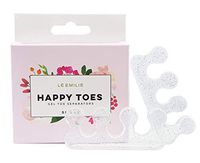 Happy Toes Gel Toe Separators and Straightener for Foot Pain & Bunion Relief, Hammer Toes and More - 1 Pair, Silver