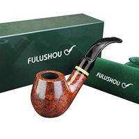 FULUSHOU Mediterranean Briar Wood Tobacco Pipe, Simple Atmosphere Tobacco Pipe - Desktop Pipe