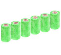 3 Inch Self Adhesive Medical Bandage Wrap Tape (Neon Green) (6 Pack) Strong Elastic Self Adherent Cohesive First Aid Sport Flex Rolls for Wrist Ankle Knee Sprains and Swelling