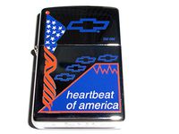 Zippo Chevy Flag Heartbeat of America High Polish Chrome Lighter