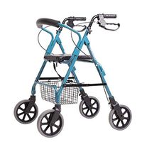 Standard Walkers Walker Elderly Shopping Cart Elderly Grocery Shopping Cart Scooter Four-Wheeled Walking Lower Limb Rehabilitation Training Equipment (Color : Blue, Size : 6856cm)