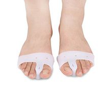 Bunion Corrector, 2pcs Gel Toe Separators Splint Protector Toe Pain Hallux Valgus Relief Big Toe Spacers for Women & Men (White)
