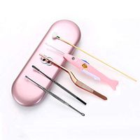 Ear Cleaner, Ear Wax Remover, LED Light Earpick, Health Earwax Remover for Baby Care + 3 Pcs Stainless Steel Earwax Removal Curette Tool Health Ear Care Set for Kids Adults Elderly and Pets