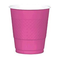 Amscan 43036.61 Magenta Plastic Cups | 12 oz. | Pack of 20 | Party Supply