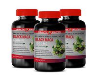 Energy Enhancement for Men - Black MACA 1000 MG - Premium Herbal Supplement - maca Black Pills - 3 Bottles 270 Vegetable Capsules