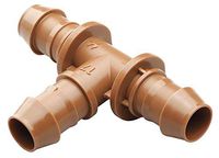 Tee, 1/2 In. Tubing, Brown, Plastic, PK4