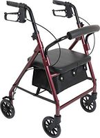 ProBasics Junior Rollator with Loop Brakes and Pouch (Burgundy)