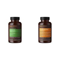 Amazon Elements Men's One Daily Multivitamin, 62% Whole Food Cultured, Vegan, 65 Tablets & Turmeric Complex, 400mg Turmeric Curcumin, 140mg Ginger, 10mg Black Pepper, 65 Capsules (2 Month Supply)