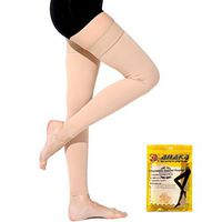 Ailaka Thigh High 20-30 mmHg Compression Sleeves for Women and Men, Firm Support Graduated Varicose Veins Footless Stockings, Travel, Casual-Formal Hosiery