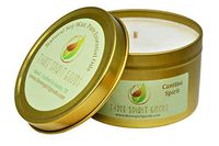 8 oz Gold Cantina Spirit Candle - Clean Burning Soy Wax, Pure Essential Oils Scented, Organic Hemp Wick, Reusable Tins, Hand Poured in Austin TX, Pet & Kid Friendly