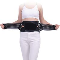 GYFHMY Back Brace Lumbar Support Belt - Weight Lift Waist Belts - 5 Splints, 2 Elastic Compression Strap, with 3 Pads - Breathable for Gym Fitness, Running