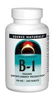 Source Naturals Vitamin B-1 Thiamin 100 mg Supports Energy Production - 250 Tablets