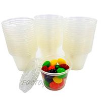 Empress 1 oz. Clear Plastic Disposable Portion Souffle Container Food Cups with Lids (Pack of 500 Sets)