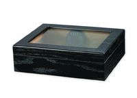 Quality Importers Trading Traveler Glass Top Humidor, Holds Up to 20 Cigars, Black