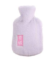 Purple Cute Hot Water Bottle with Comfortable Flannel Cover Portable, 29 * 17cm