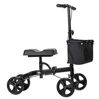 OasisSpace Steerable Knee Walker Deluxe Medical Scooter for Foot Injuries Compact Crutches Alternative (Black)