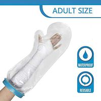 Arm Wrist Hand Sleeve Bandage Waterproof Cast Protector Cover PICC Line Keep Injury Wound Skin Problem Dry Shower Bath Swim Seal Water Resistant Adult Reusable