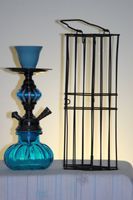 New 2 Hose Pumpkin Hookah with Cage 11 inch (Blue)