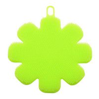 Amiley Food-grade Antibacterial Silicone Dish Washing Sponge Scrubber Kitchen Cleaning antibacterial Tool for Kitchen Wash Pot Pan Dish Bowl / Wash Fruit and Vegetable (Green)