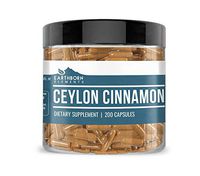Ceylon Cinnamon Supplement (200 Capsules, 500 mg) by Earthborn Elements, Promotes Healthy Blood Sugar Levels, Cholesterol Levels, Bones, Joints