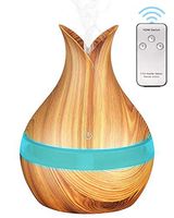 Wood Grain Ultrasonic Humidifier Brilex 300mL Essential Oil Diffusers for Aromatherapy with Remote Control, BPA-Free, Waterless Auto-Off, LED Lights for Home, Yoga, Office, Spa, Baby Room