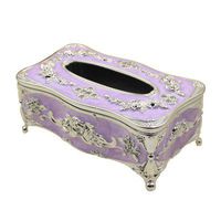T-ZJHC Coffee Table, Vertical Simple Tissue Box, Napkin, Tray, Dining Room, Toilet, Removable, Silver, Purple