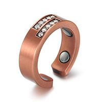 RainSo Mens Womens Copper Magnetic Therapy Rings Pain Relief for Arthritis Adjustable (6)