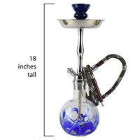 Elite by Badshah - All in one Premium 20” Inch Handblown Glass Thunder Hookah kit – Includes 1 Glass vase, 1 Shaft, 1 Down-stem, 1 Hoses, 1 Bowl, Grommets, Charcoal Tongs – Hookah Made Easy!