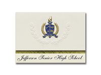 Signature Announcements Jefferson Senior High School (Bloomington, MN) Graduation Announcements, Presidential style, Elite package of 25 with Gold & Blue Metallic Foil seal