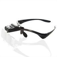 Black Magnifying Glass Lens Head Mount Bracket&Headband 5 Magnifier Set 2 LED Light Optical Loupe for Jewelers Handcraft
