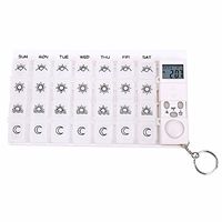 HQLCX-Medicine Pill Storage Box Electronic Intelligent Medicine Box One Week Charge Box Alarm Clock Time Reminding Box Portable Old Box and Medicine Box,White